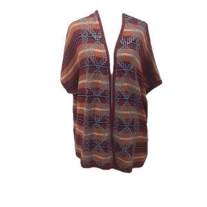 Natural Reflections Size M/L wool blend short sleeve open front cardigan/vest